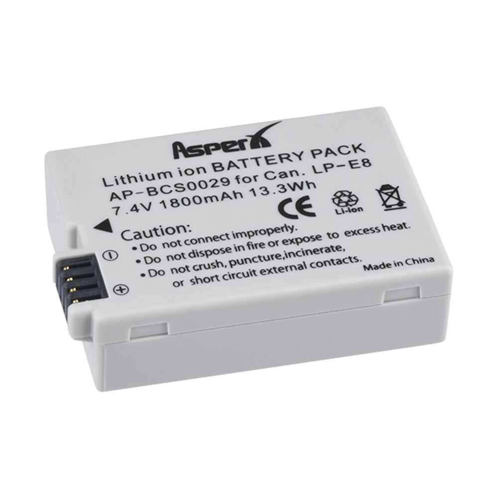 4Pcs 1800mAH LP-E8 LPE8 LP E8 Battery Batterie AKKU + LCD Dual Charger for Canon EOS X4 X5 X6i X7i T2i T3i 550D 600D 650D 700D: 1 Battery