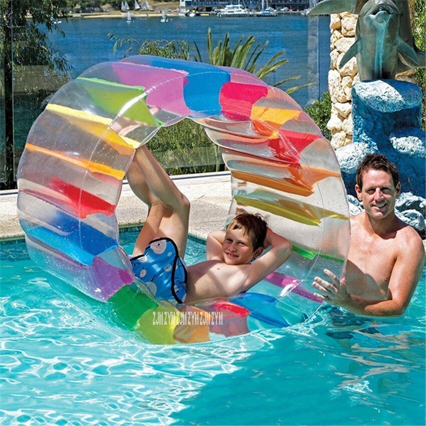 YHS158 Home Inflatable Lawn Water Wheel Children Float Water Inflation Roller Multifunctional Parent-Child PVC Crawling Roller