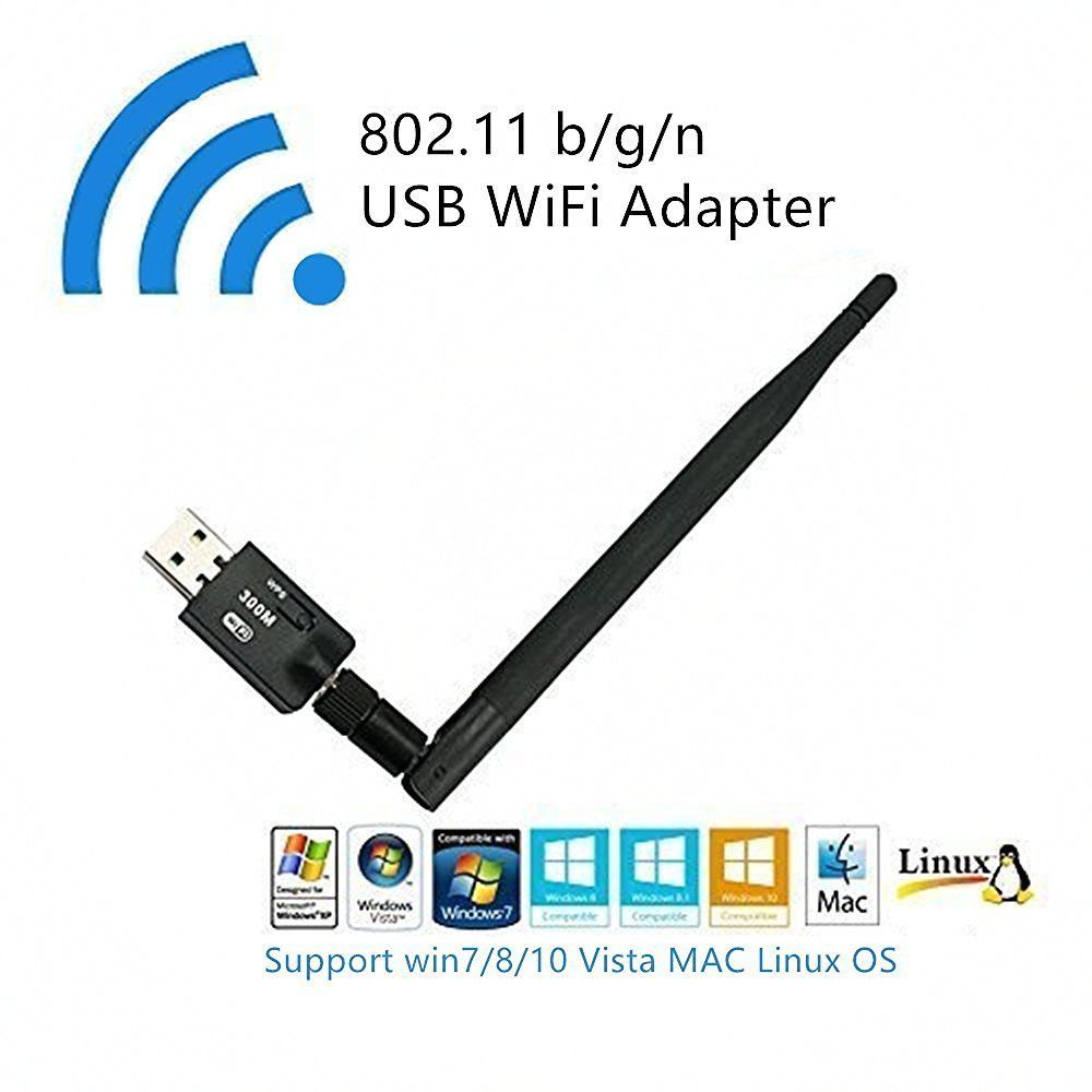 Eightwood 300Mbps WI-FI Wireless Internet Signal Booster Range Extender USB WIFI Adapter Antenna compatible with Bluetooth