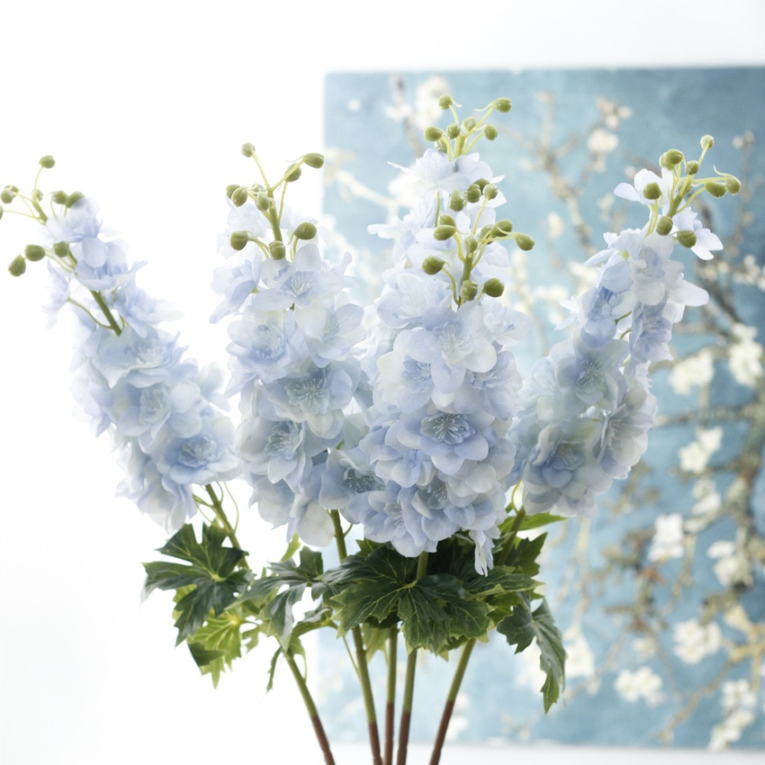 80CM látex Delphinium Jacinto flores artificiales continental PU flores boda simulación flor decoración del hogar