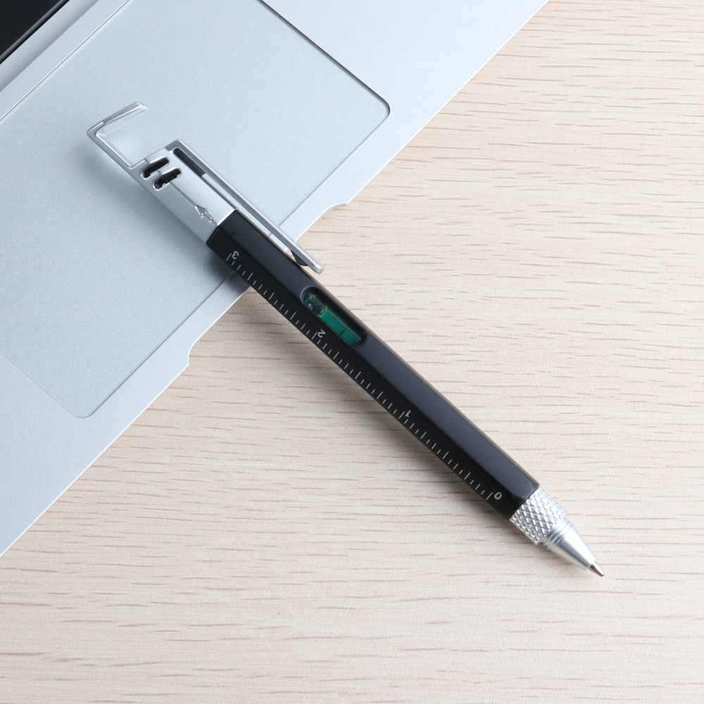 3-teiliger Multifunktions-Kugelschreiber mit modernem Handwerkzeug, zum Messen, technisches Lineal, Schraubendreher, Touchscreen-Stift, Wasserwaage