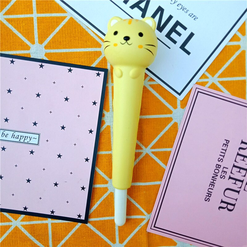 Novelty Soft Squishy Ballpoint Pen Cap Topper Ice cream Unicorn Cat Ballpen Learning Office Stationery Supplier