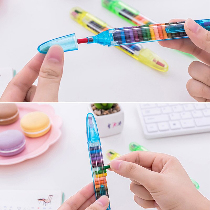 Diy 20 färger vax krita för barn målning ritning g... – Grandado