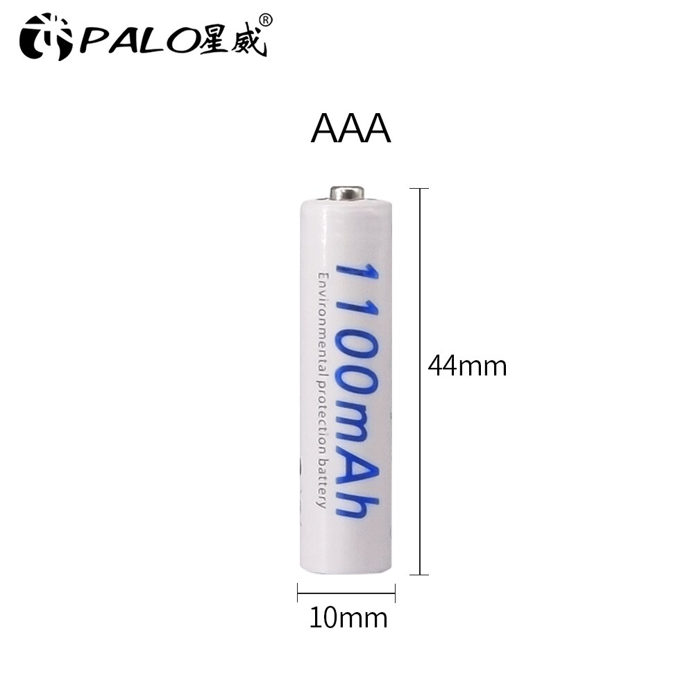 PALO 4-24 Stück AAA Akku AAA Akku 1,2 V Ni-MH 3A Batterien 1100 mAh NiMH Batterie Taschenlampe Batterien für Spielzeug