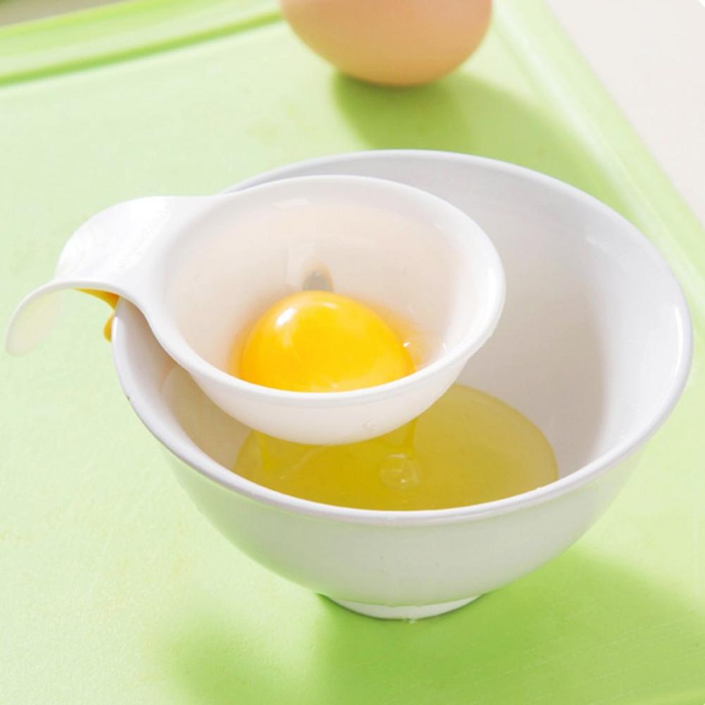 1pc mini æggeblomme hvid separator med silikone holder æg separator værktøj køkken tilbehør æggeblomme separator æg værktøj