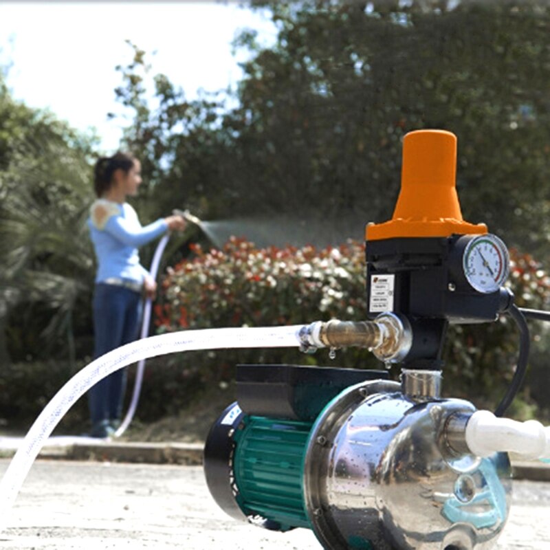 10A 220V-240VAC IP65 Waterproof Adjustable Water Pump Pressure Controller Automatic Electronic Pressure Switch with Gauge