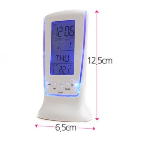 LED Digital Clock Alarm Clock With Blue Backlight Electronic Despertador (Size:6.5*12.5 cm)