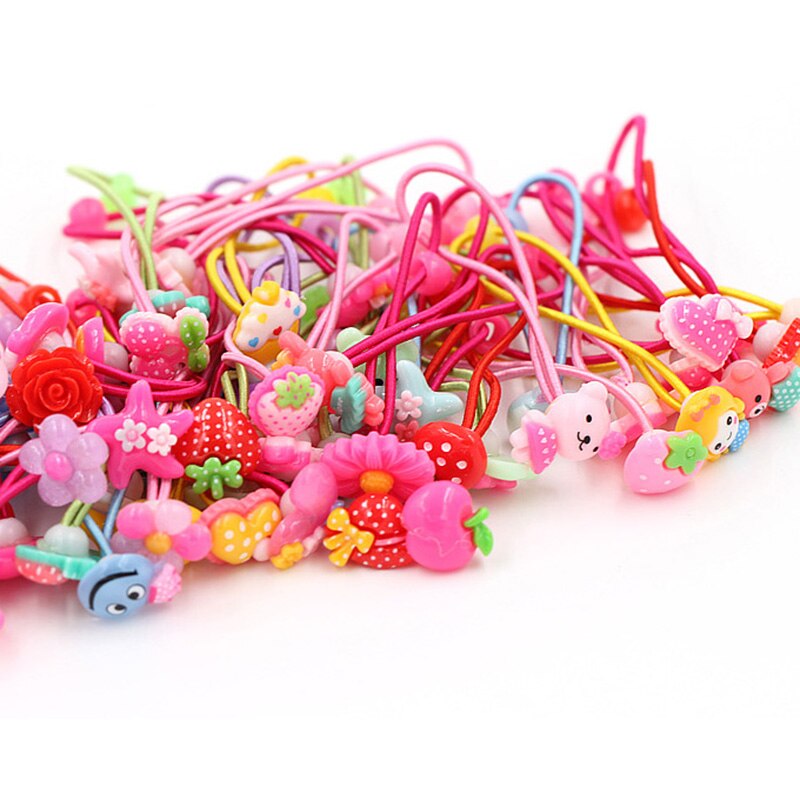 20 teile/los Mädchen Kawaii Elastische Haar Bands Headwear Scrunchies Gummibänder Stirnbänder Haar Zubehör Neue Geboren Baby Haar Band: mix color