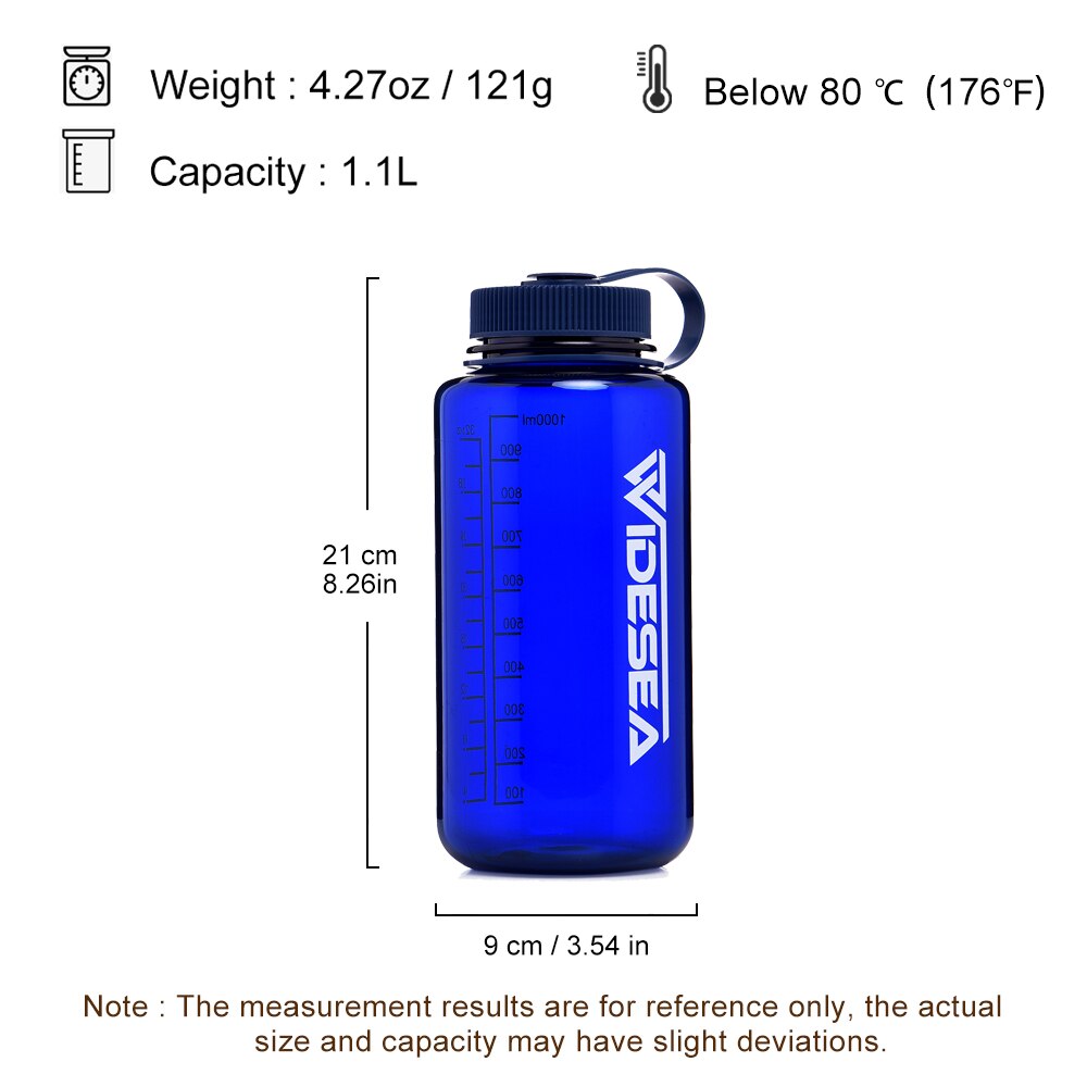 Widesea camping 1100ml tritan vesipullo juomiseen urheilu bpa ilmainen armeija pullo ulkona kuppi muki astiasto matkailu vaellus