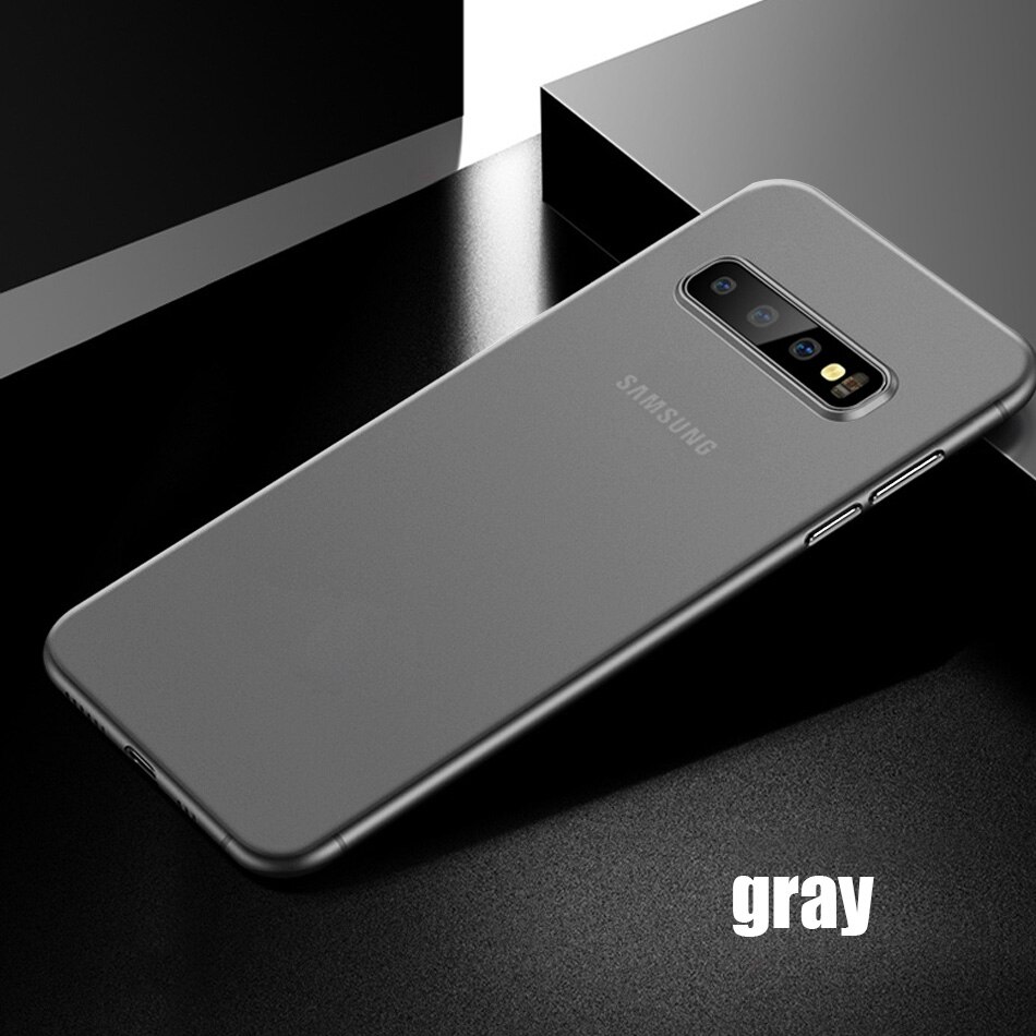 Luxe Ultra Dunne 0.2 Mm Matte Pp Case Op De Voor Samsung Galaxy S8 S9 S10 S10E Plus Note 8 9 10 Pro Shockproof Bumper Telefoon Case: For Note 10 / gray