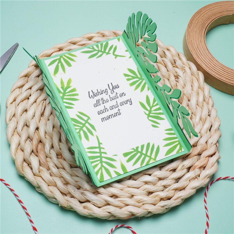 InLoveArts tropikalne liście granicy metalu wykrojniki szablony umierać skaleczenie dla DIY karta papierowa robić scrapbookingu wytłaczanie dekoracyjne rękodzieło