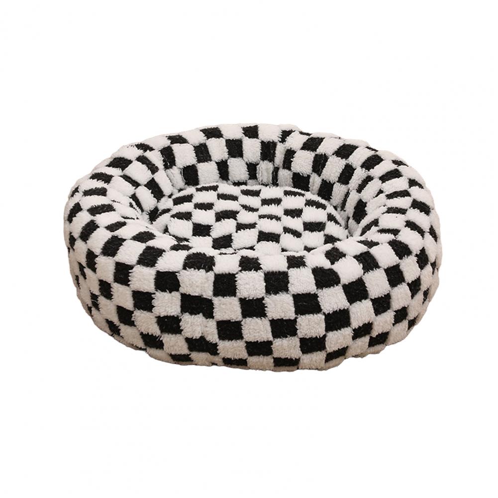 Donutvormig honden- en kattenmandje, antislip, knus huisdierbedje, pluche zacht kussen, rustgevend warm nest voor kleine honden en katten: M / Ander