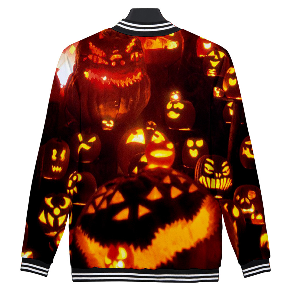 lässig unheimlich Halloween Liebhaber 3D Drucken Party Lange Hülse Mantel oben Bluse Paar Halloween 3D Drucken Langarm Baseball Tragen