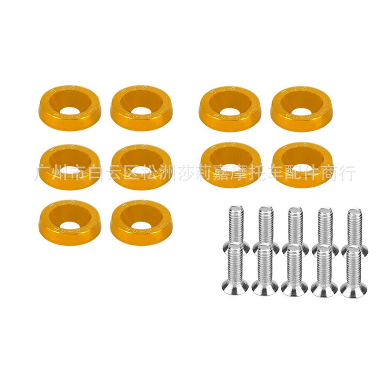 Moto tuercas 6MM moto tornillos para kawasaki honda suzuki benelli vespa yamaha harley softail tornillo accesorios de la motocicleta: Amarillo