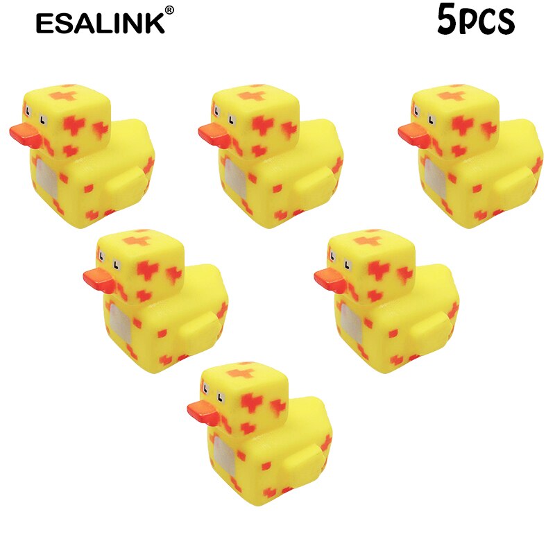 ESALINK15Pcs 5CM Baby Spielzeug Bad Quadratischen Muster Ente Baby Bad Spielzeug Gummi Ente Baby Badewanne Set Neugeborenen Badewanne: YN184K-5PCS