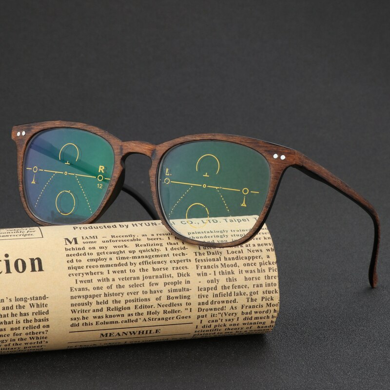WEARKAPER, gafas de lectura graduales multifocales Vintage para hombre y mujer, lentes de madera para presbicia, gafas masculinas y femeninas