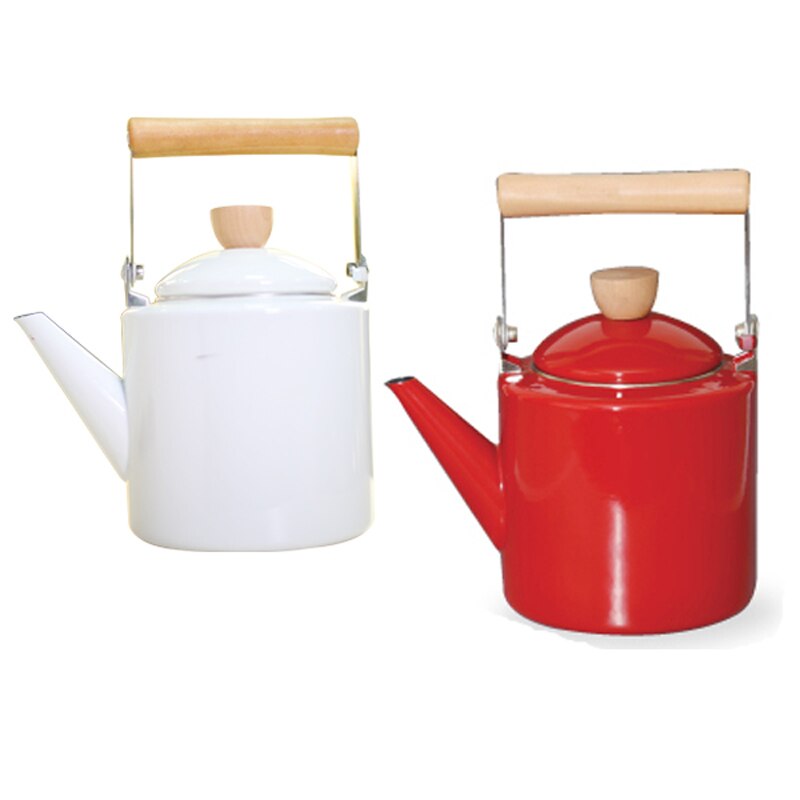 2L Emaille Wasserkocher Teekanne Kaffeekanne Kochen Werkzeuge Gerade Kräutertees Teekanne Induktion Herde Hohe Weizen Topf