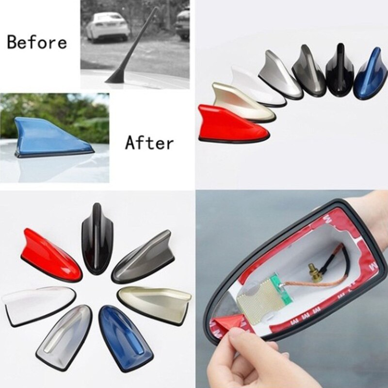 Car shark fin antenna second-generation antenna tail modification special with signal radio antenna decor free punch Auto parts