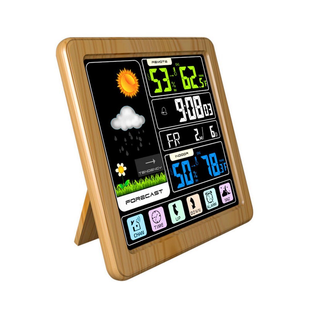 Draadloze Weer Klok Multifunctionele Kleur Screen Klok Thuis Touch Screen Thermometer En Hygrometer Wekker