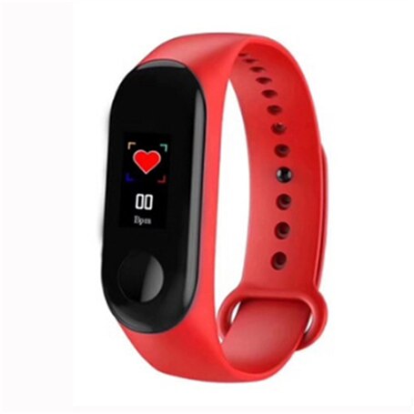 Pulseira inteligente m3, pulseira monitor de pressão arterial, frequência cardíaca, pulseira smart, monitoramento de atividades esportivas, oled, para smartphones ios e android: Vermelho
