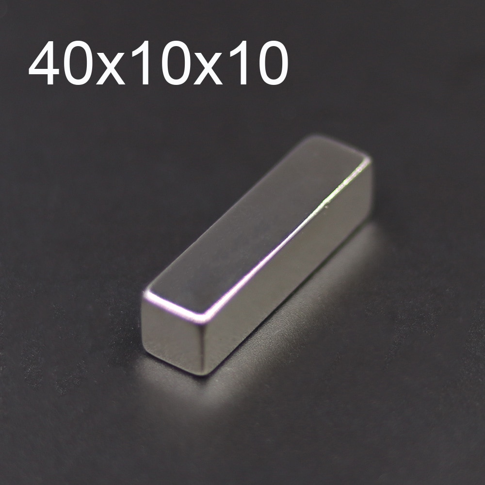 1/2/5/10Pcs 40X10X10 Neodymium Magneet 40Mm X 10Mm X 10Mm N35 Ndfeb Blok Super Krachtige Sterke Permanente Magnetische Imanes