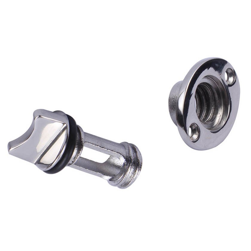 Boat Accessories 2Pcs Oval Garboard Drain Plug Stainless Steel Boat Fits 1'' Hole.Thread for 3/4''