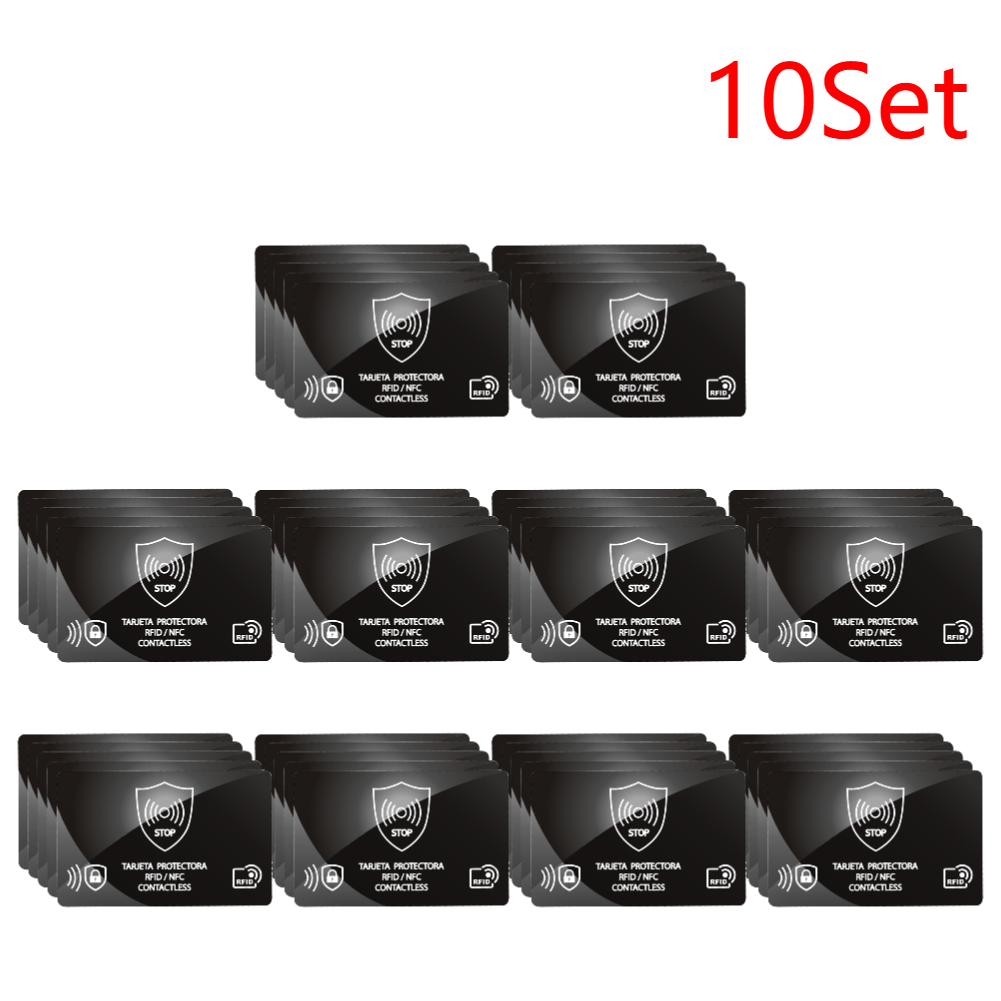 5-50PCS Draagbare RFID-blokkeerkaart Eén kaart Beschermt de hele portemonnee NFC-debit Credit Paspoortbeschermer RFID-blokkering Ultradun: LICHTBLAUW