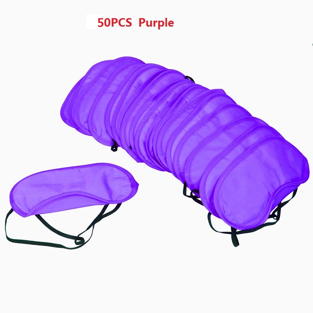 50 Teile/los Reisen Schlafen Augen Maske Schwarz Schatten Augenbinde Augenklappe Nacht Wirtschafts freies: purple 50pcs