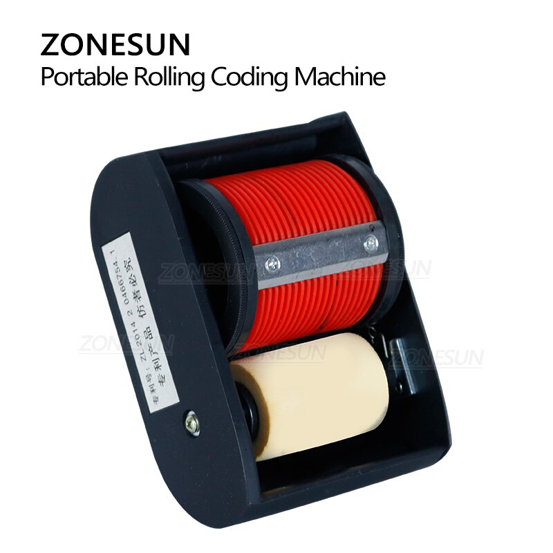 ZONESUN Handheld Expire Date Printer Machine Batch Number Coder Portable Rolling Coding Machine for cartons Box