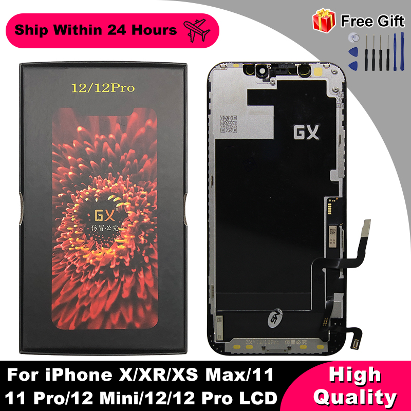 GX OLED For iPhone X XS XR XS Max Display Touch Screen For 12 11 Pro Max 12 Mini 12Pro Max For iPhone 13 LCD Assembly Parts