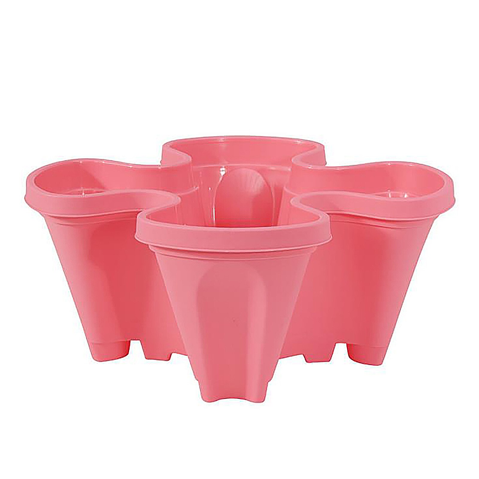 Stackable Flower Tower Strawberry Planter Multi-Layer Combination Vertical Planter Three Petal for Strawberry Herb Vegetable Pot: Pink 