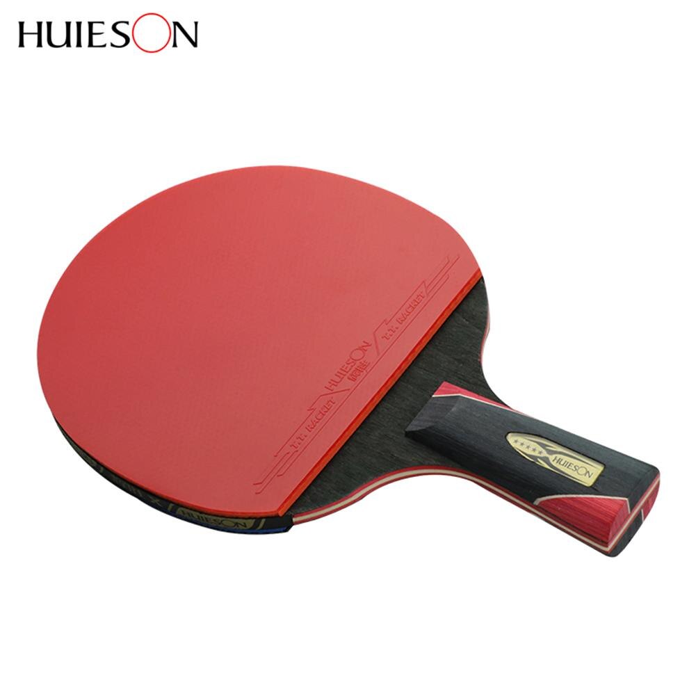 Huieson, mesa de fibra de carbono de 5 estrellas, conjunto de raqueta de tenis de doble espinillas, raqueta de Ping Pong de goma