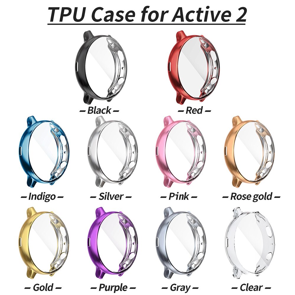 Til samsung galaxy watch active 2 etui 40mm 44mm active 2 cover sm -r820/r830 bumper skærmbeskytter soft tpu shell tilbehør