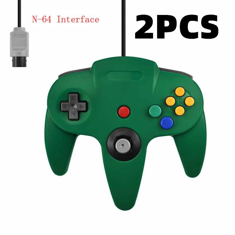 2 uds N64 Gamepads con cable controlador de juego Joystick Gamepad mucho Gamepad con cable para Nintendo 64 consola de juegos para Nintendo Gamepad: 2PCS 04