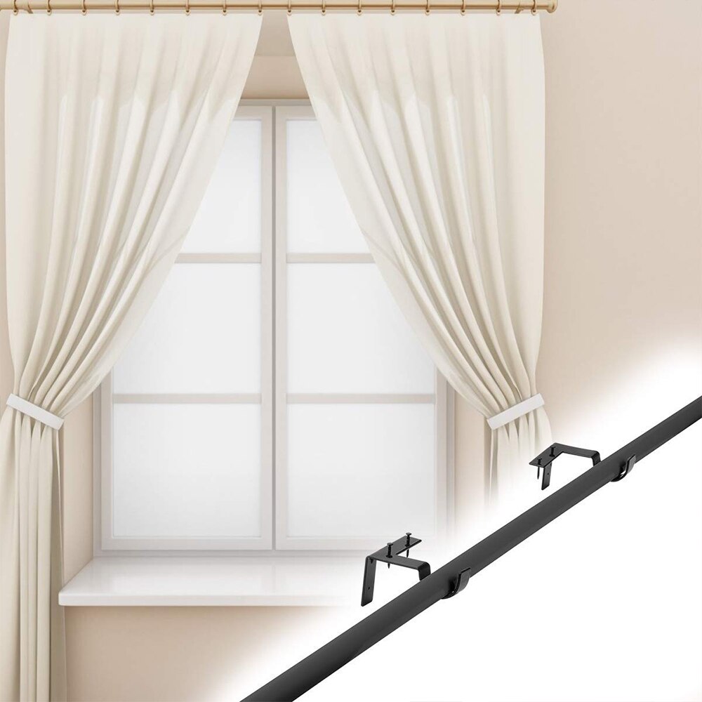 2pcs Bracket Hang Curtain Rod Holders Tap Right Into Window Frame Rod
