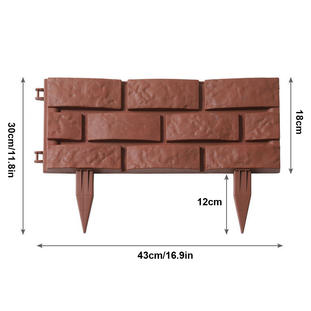 1-8 pçs imitação de pedra cerca de plástico jardim cerca borda jardim afiação diy decorativo flor grama ao ar livre paisagem borda