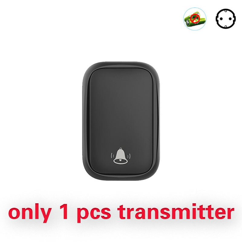 timbre inalámbrico exterior autoalimentado timbre puerta casa 220v transmisor impermeable de 220V, No requiere batería, receptor de la UE,juego de timbre para Control del hogar: Plata