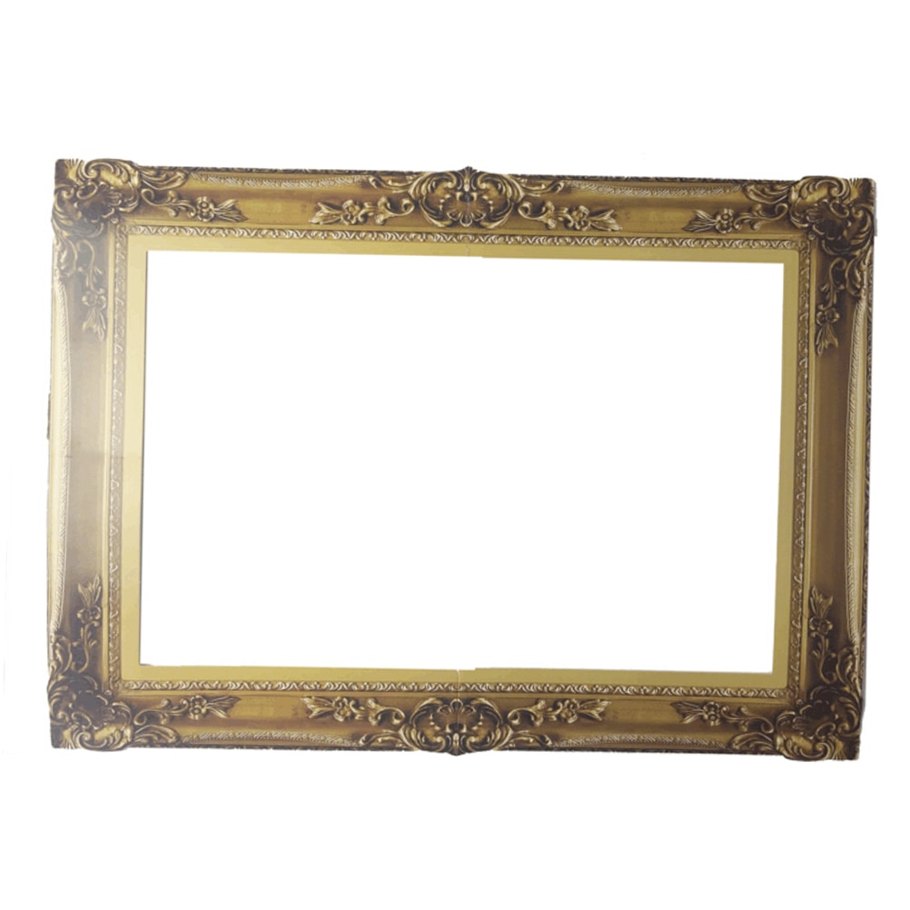 DIY Paper Picture Frame Cutouts Antique Photo Booth Props for Wedding Birthday Party (Gold)