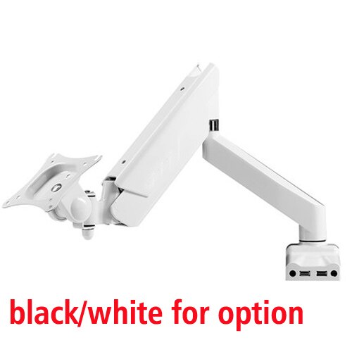 DL-MD7 17-27" LCD LED Monitor Desktop Holder Arm Gas Spring Full Motion extendable arm height adjustable VESA100X100 75x75 White: White