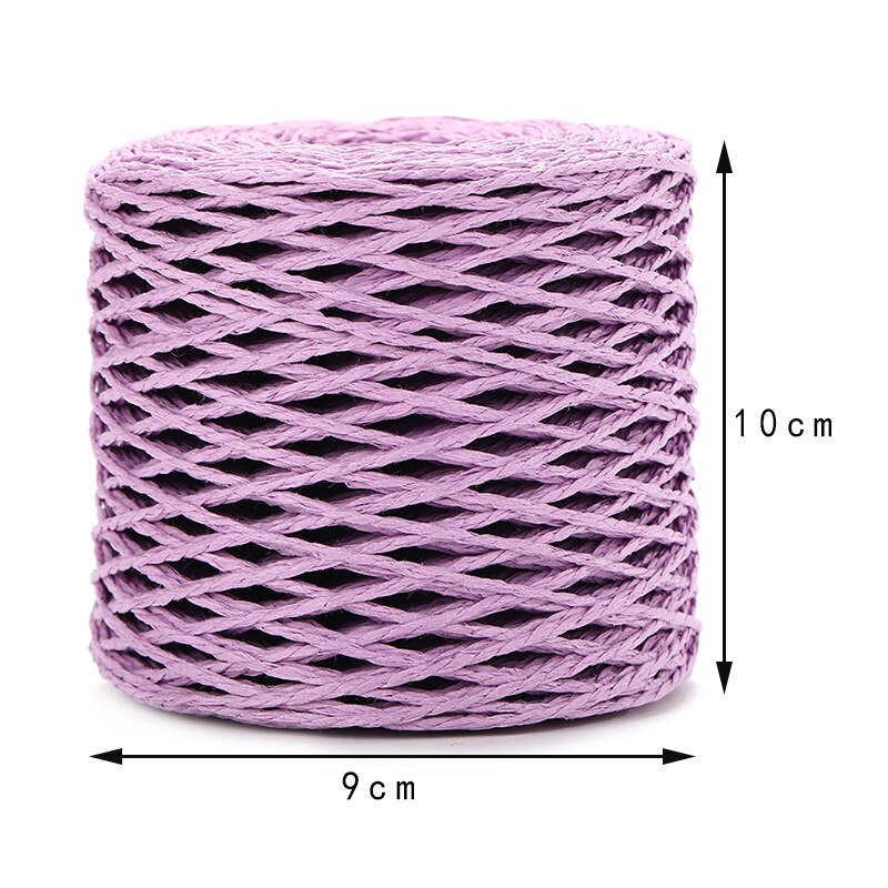 Fil de paille en raphia naturel, 2 rouleaux de 200 mètres, pour Crochet à la main, chapeau de paille d'été, sacs de plage, paniers à tricoter, fils colorés de 2mm