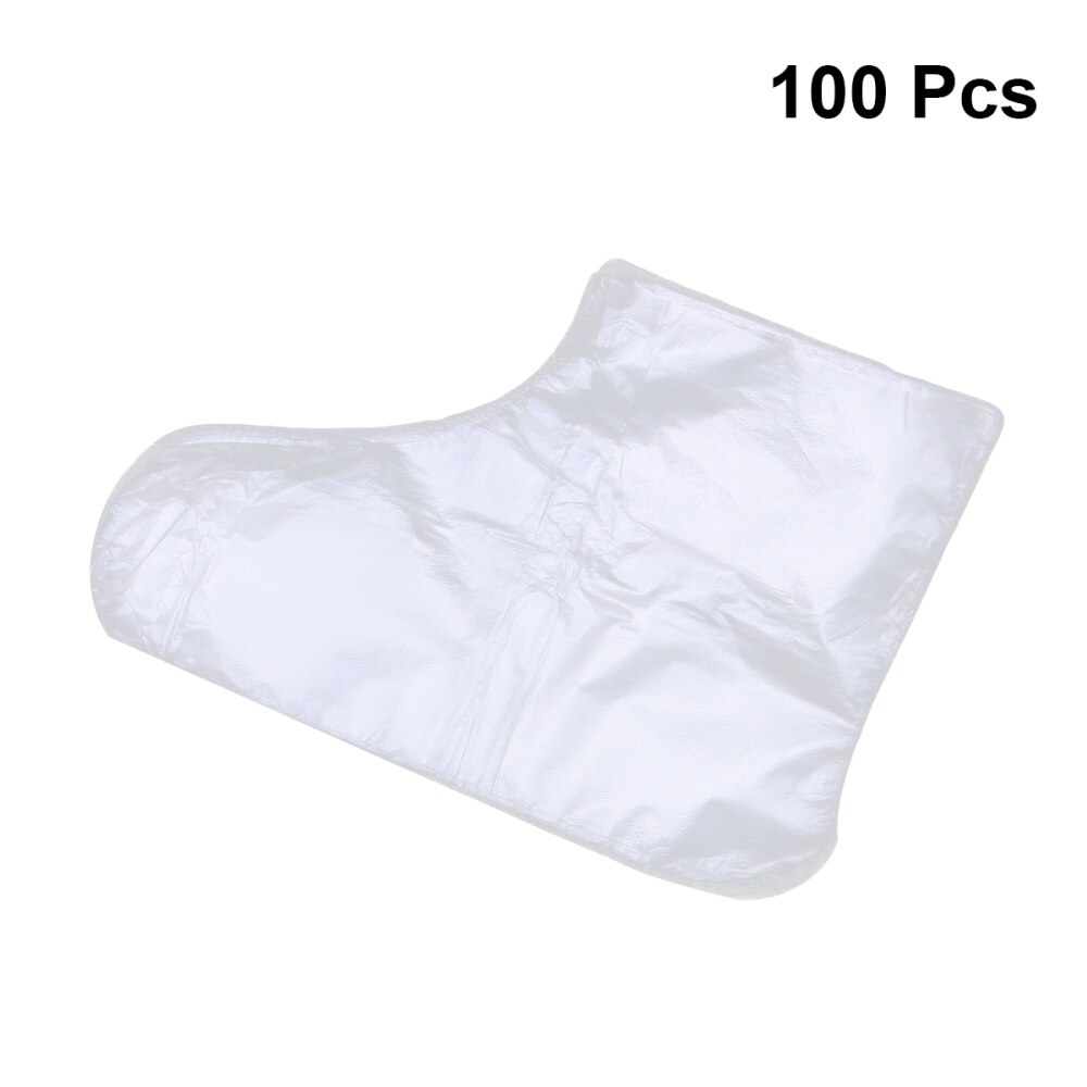100pcs Disposable Foot Covers One-off Foot Cover Transparent Film Foot Cover for Pedicure