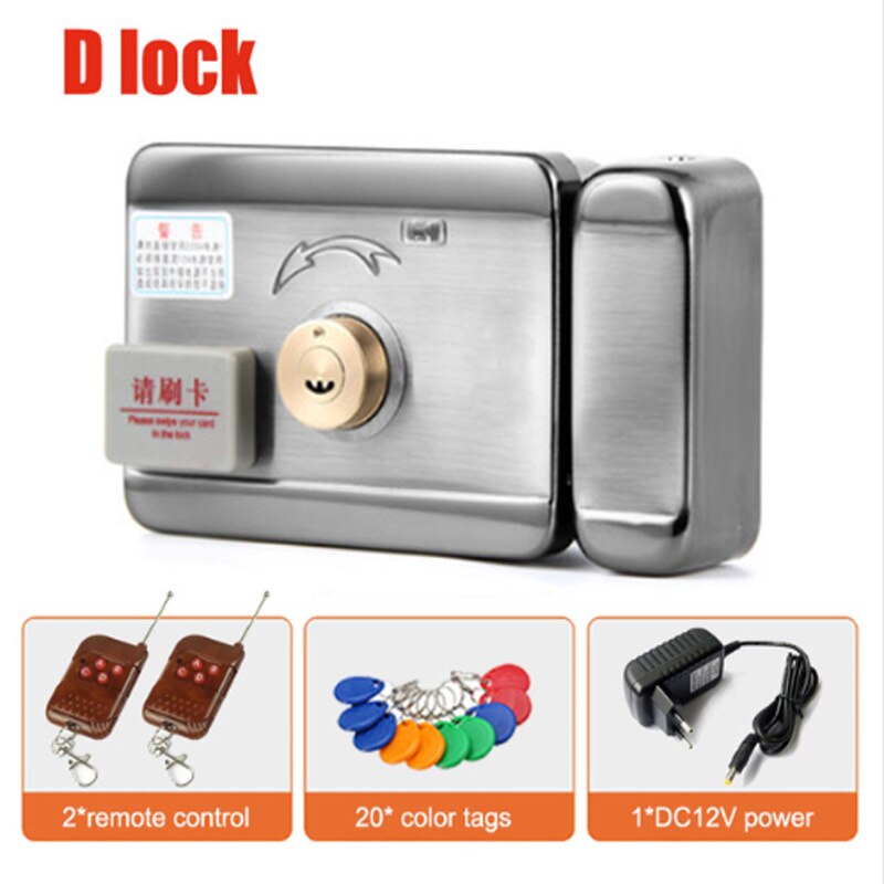 Smart ID Door & gate lock castle Access Control Electronic integrated RFID Door Rim lock RFID reader for home