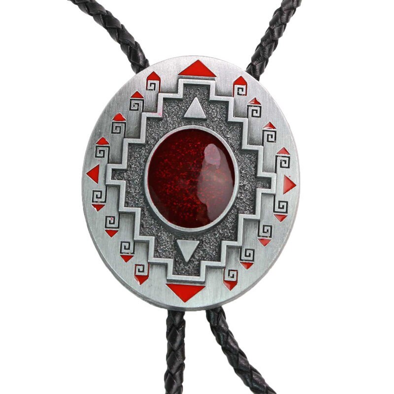 Indian totem bolo tie American western cowboy bolo tie: black