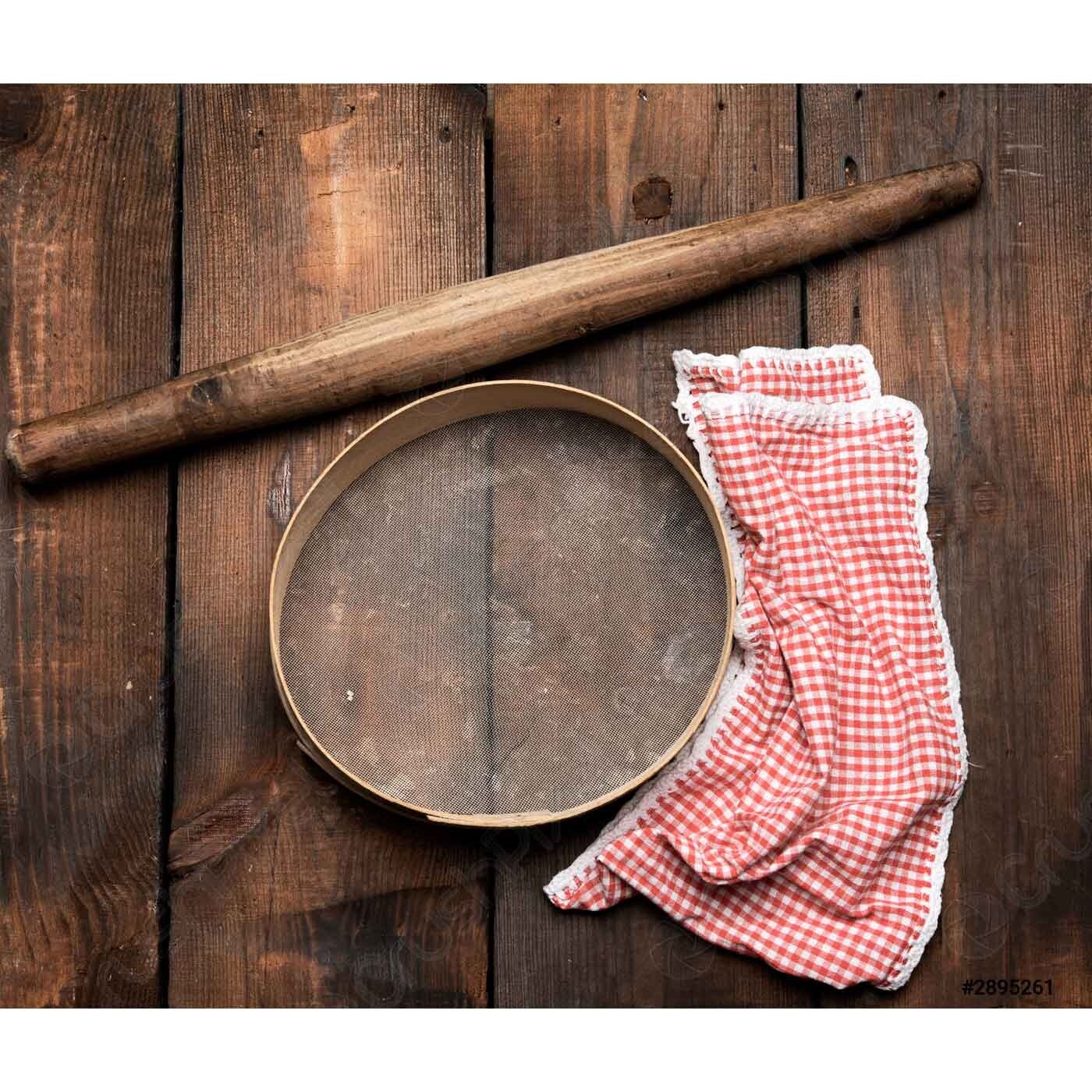 Tradineur - Tamiz de madera, malla fina, tradicional, adecuado para tamizar harina, azúcar, trigo, arena, colador para r