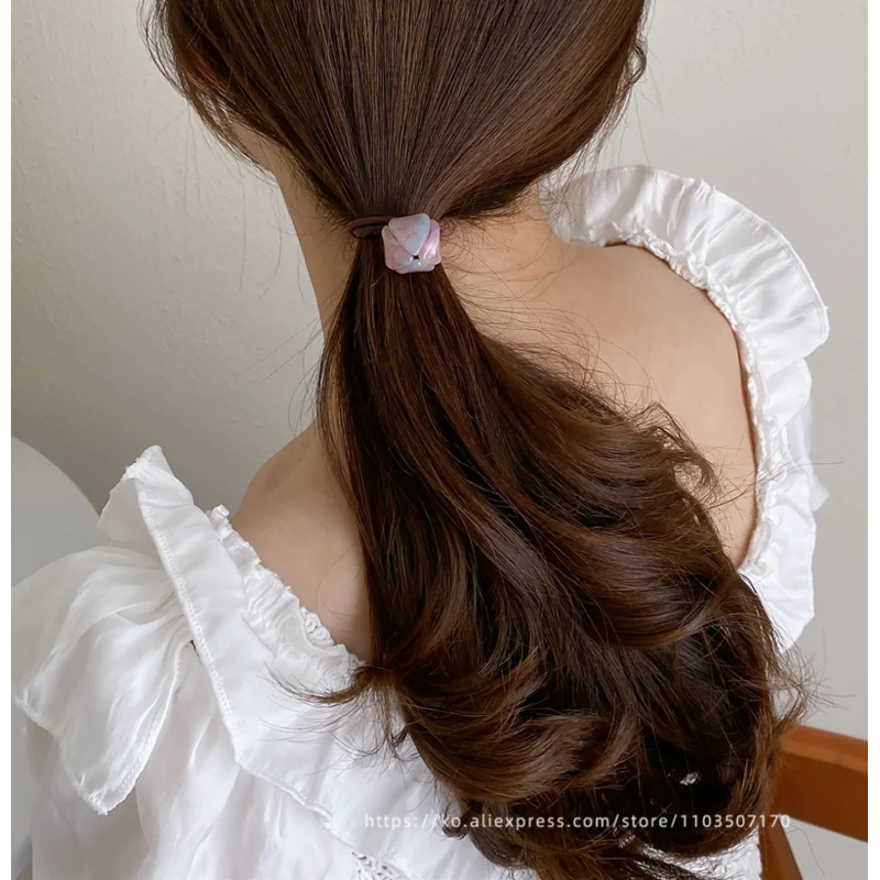 Círculo de pelo de flores coreano, cabeza de capullo de flor, cabeza de bola, cuerda para el pelo de cola de caballo alta, cuerda para el cabello enrollada, accesorio para el cabello de mujer
