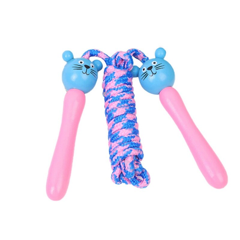 Nuevos juguetes para niños, animales de caricatura de madera, asa para saltar la cuerda, estudiantes de guardería, cuerda de ejercicio, cuerda de salto para Fitness: P