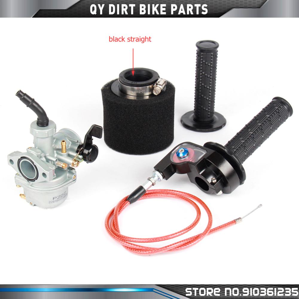 Carburateur PZ22 de 22mm avec filtre à Air, poignée d&#39;accélérateur visible pour 110cc 125cc SSR Lifan CRF50 Pit Bike moto ATV