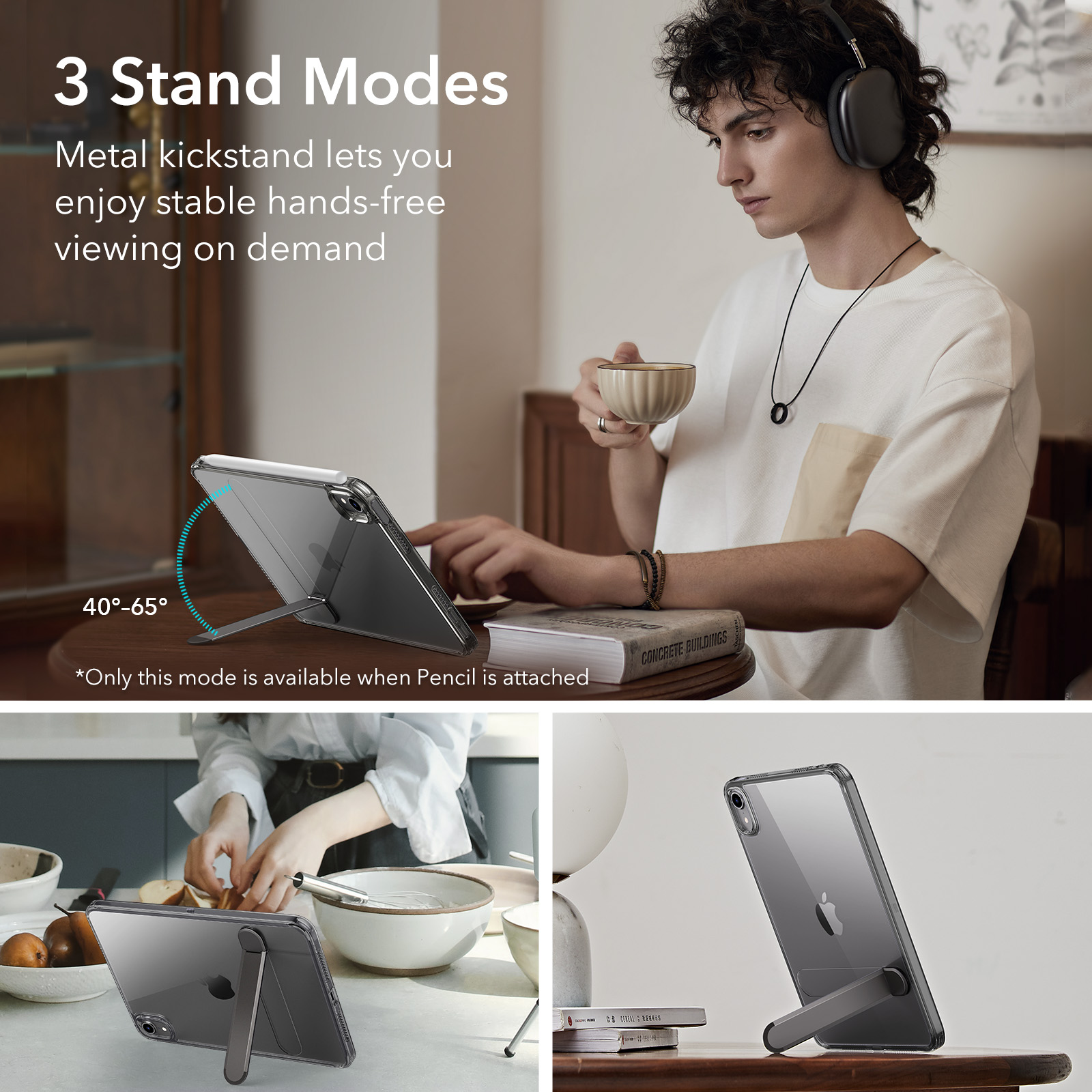 ESR para iPad Mini 7 Funda 2024 3 modos de soporte Funda para iPad Mini de 7. a/6a generación con soporte (2024) Funda Boost Kickstand