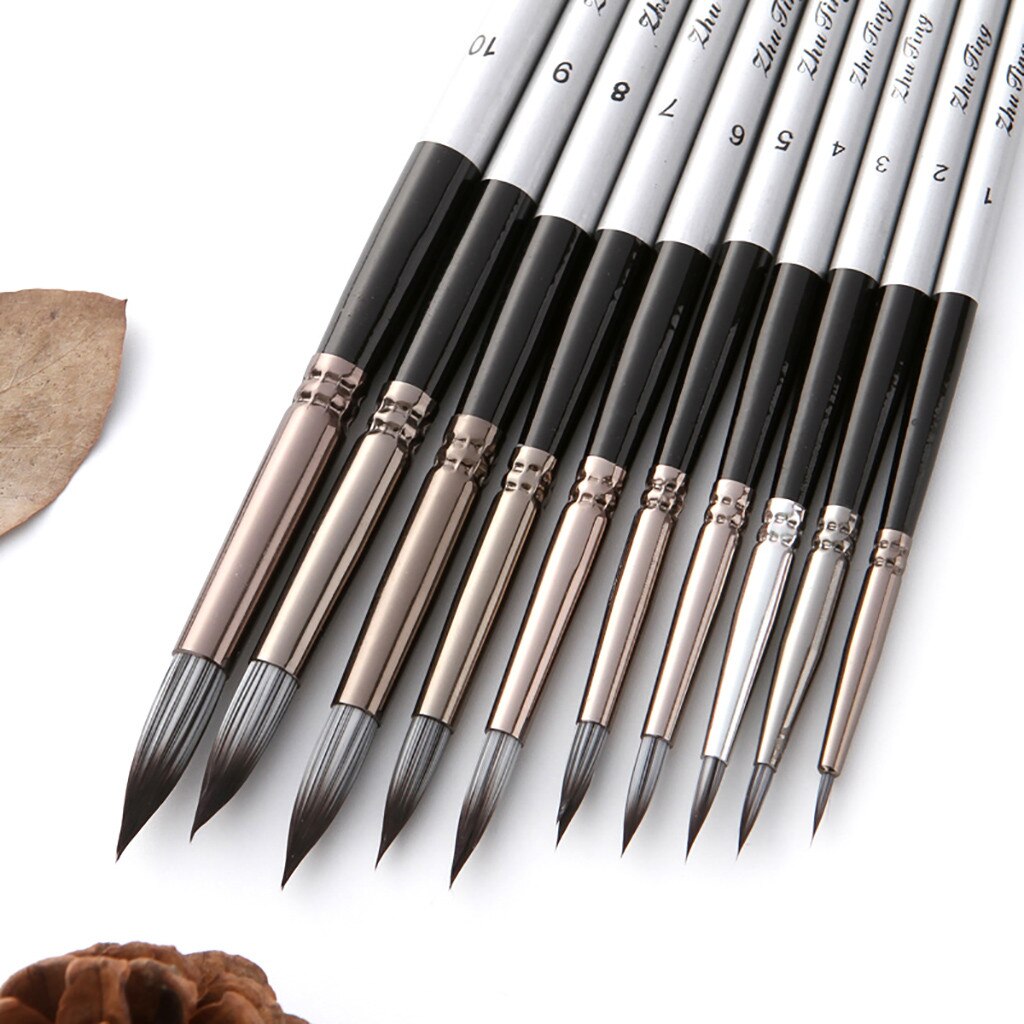 Lusofie 8 stuks dweilborstel voor acrylverf 1 inch ovale