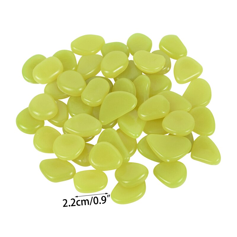 25/50Pcs ciottoli luminosi pietra che si illumina al buio fai da te casa serbatoio di pesce vaso di fiori Decor percorso da giardino decorazione di ciottoli: 50Pcs / B02